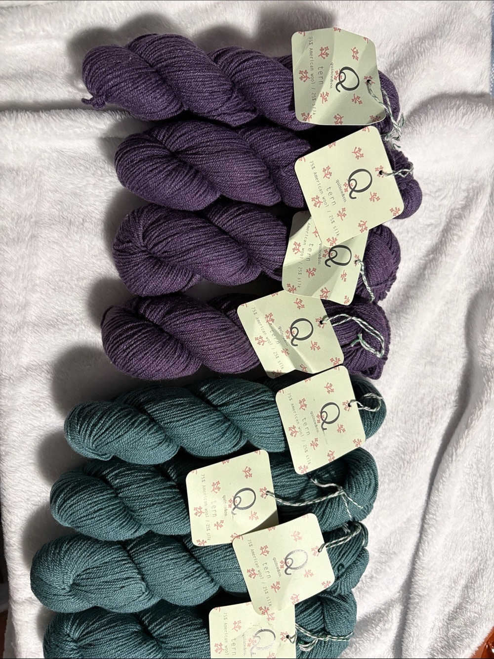 Quince Hand-Dyed Yarn Skeins in Deep Purple
